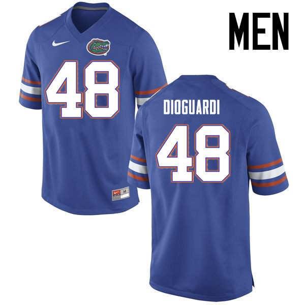 Men's NCAA Florida Gators Brett DioGuardi #48 Stitched Authentic Nike Blue College Football Jersey YLC8365QI